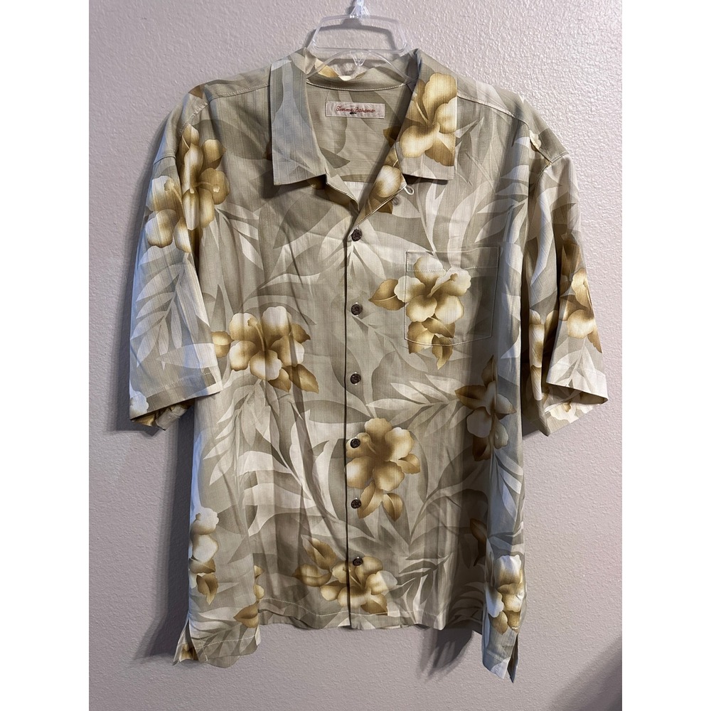 Tommy Bahama XL Mens Silk Button Down‎ Hawaiian Floral Shirt